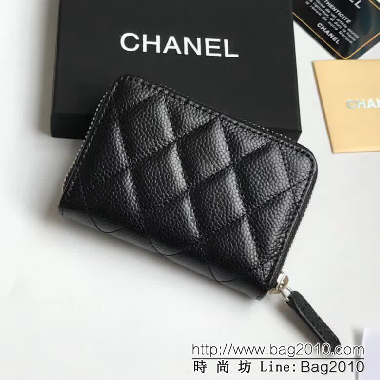 CHANEL香奈兒 經典cf拉鏈卡包 顆粒壓花牛皮 A69271  DJC2484